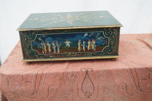 Beschilderde kist ( Hindeloopen, Antiek en Kunst, Antiek | Woonaccessoires, Ophalen of Verzenden