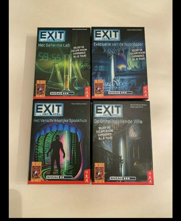 Exit Games - Complete Set!, Hobby en Vrije tijd, Gezelschapsspellen | Bordspellen, Zo goed als nieuw, Een of twee spelers, Drie of vier spelers