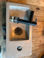 Wasbak met mat zwarte kraan, Ophalen, Minder dan 50 cm, Gebruikt, Minder dan 100 cm