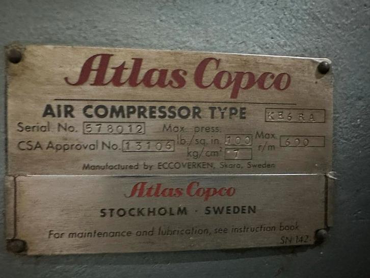 Atlas Copco K36RA Compressor, Doe-het-zelf en Verbouw, Compressors, Ophalen of Verzenden