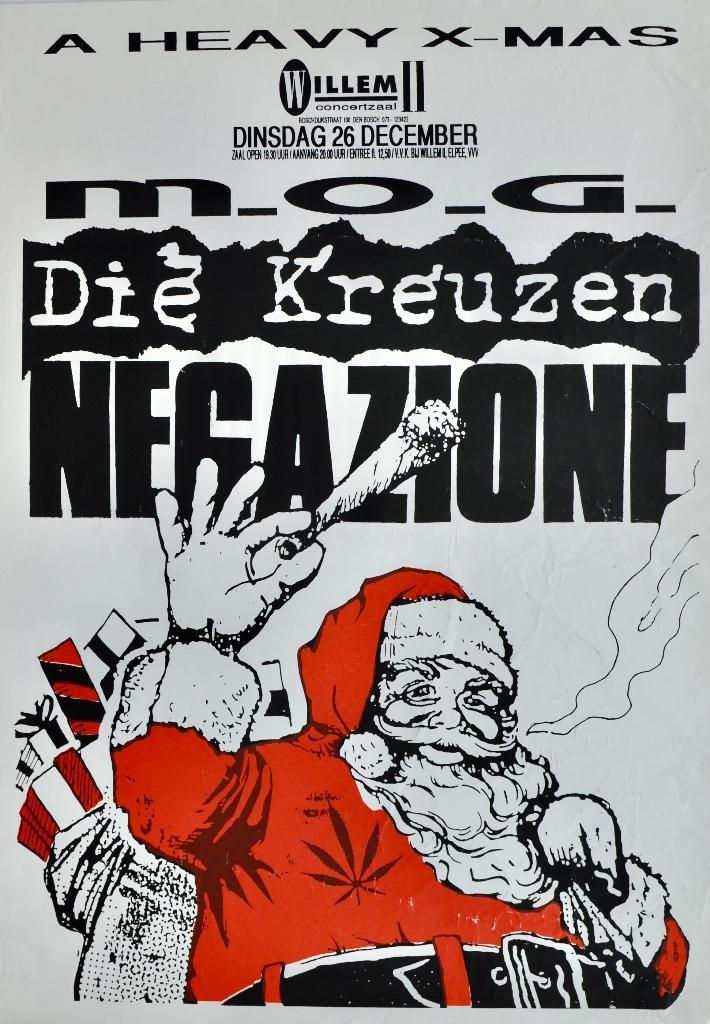 Concert poster 1989 Die Kreuzen, M.O.G. & Negazione, Verzamelen, Muziek, Artiesten en Beroemdheden, Gebruikt, Poster, Artwork of Schilderij