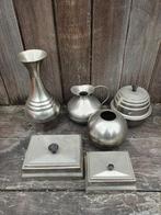 Antiek metalen rookstel en enkele vaasjes, Antiek en Kunst, Ophalen of Verzenden