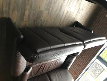 Leren bankstellen bruin(rood) beschikbaar voor biedingen