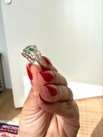 Vintage zilveren ring met smaragden, Vintage, Gebruikt, 20 of groter, Vintage