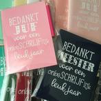 Afscheidscadeautjes juf / meester notitieboek & potlood, Diversen, Notitieboeken, Ophalen of Verzenden, Nieuw, A6