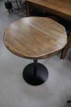 2 ronde bartafels statafels metaal hout horeca cafe Ø80 cm., Huis en Inrichting, Barkrukken, Metaal, Zo goed als nieuw, Ophalen