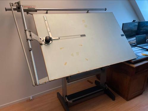 Tekentafel 140 x 100 cm met tekenkruk, Doe-het-zelf en Verbouw, Tekentafels, Gebruikt, 130 tot 150 cm, Ophalen