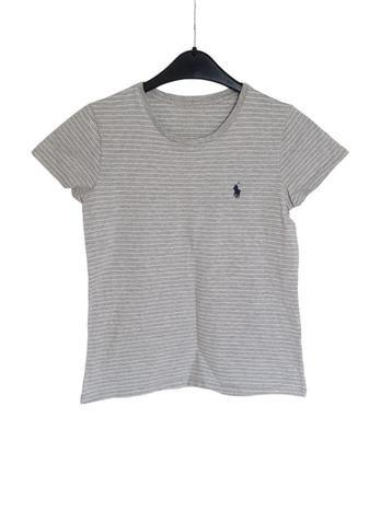 Mooi grijs gestreept POLO RALPH LAUREN shirt draagmt 164/XS.
