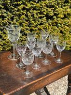 Gegraveerde Antieke Borrelglaasjes (11x), Antiek en Kunst, Antiek | Glas en Kristal, Ophalen