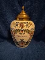 Vintage Apotheker Pot met Deksel, Gebruikt, Wit, Aardewerk of Porselein, Ophalen of Verzenden