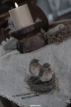 Shabby doek roodborstje, Www.jufbrocante.nl, Www.jufbrocante.nl, Nieuw, Ophalen of Verzenden