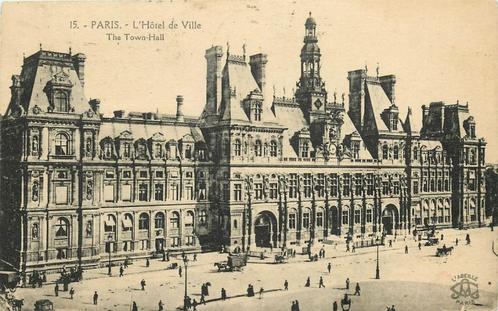 (376-195-021) Paris Hotel de Ville, Verzamelen, Ansichtkaarten | Buitenland, Frankrijk, Verzenden