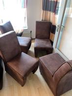 Suede/leren eetstoelen, Antiek en Kunst, Antiek | Meubels | Stoelen en Banken, Ophalen