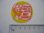 sticker oud Donald Duck EEND Citroen 2cv 2-cv auto koffie, Verzamelen, Stickers, Verzenden, Zo goed als nieuw, Bedrijf of Vereniging