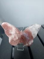 roze amethist chalcedoon met amethist vlinder, Ophalen of Verzenden, Mineraal