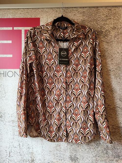 My Pashion travel Shantionea blouse taupe libel L/40 twv €59, Kleding | Dames, Blouses en Tunieken, Nieuw, Maat 38/40 (M), Overige kleuren