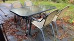 Tuinset tafel met 4 stoelen, Ophalen, Gebruikt, Aluminium