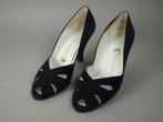 Cinderella zwart suede hak 8 cm maat 7 (40 1/2), Verzenden, Gedragen, Zwart, Schoenen met hoge hakken
