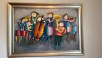 Joyce Roybal vintage extra grote kleurijke schilderij, Ophalen of Verzenden