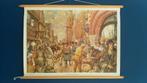 Schoolkaart, “Een stad in de middeleeuwen”., Antiek en Kunst, Ophalen, Geschiedenis
