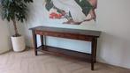 Mooie massief houten sidetable met 3 lades en onderplank, Huis en Inrichting, Tafels | Sidetables, Koloniaal, Zo goed als nieuw