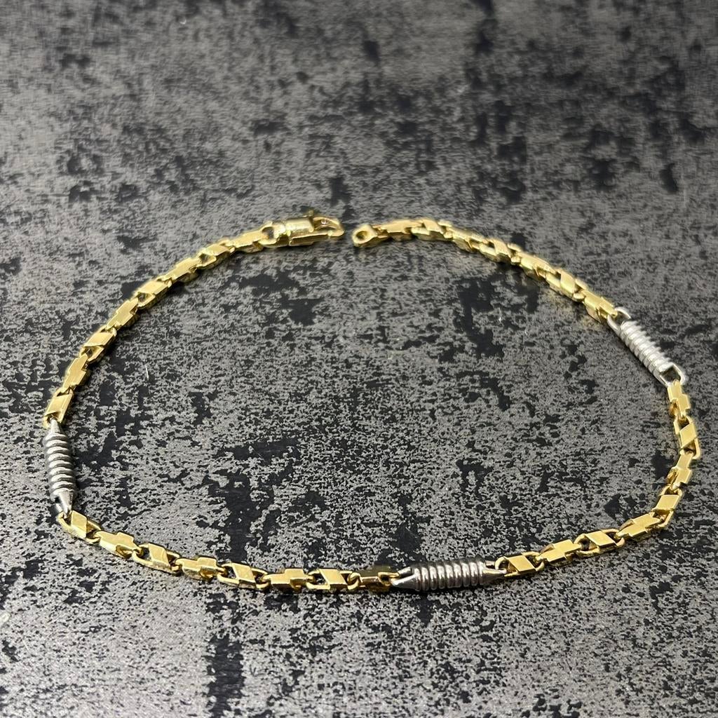 14 karaat gouden armband Monte Carlo massief schakel, Ophalen of Verzenden, Nieuw, Goud