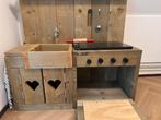 Steigerhouten speelkeuken met accessoires., Ophalen, Zo goed als nieuw