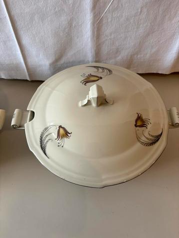 Oude Gedecoreerde Soepterrines ,art deco beschikbaar voor biedingen