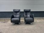 Twee zwarte leren relax fauteuils / relax stoelen, Ophalen, Nvt, Nvt, Nvt