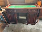 Antiek Bureau met Groen Lederen Blad en Houtsnijwerk. Uniek, Antiek en Kunst, Ophalen