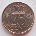 Kwartje 1950 Pr., Postzegels en Munten, Munten | Nederland, Verzenden, Koningin Juliana, 25 cent, Losse munt