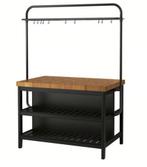 VADHOLMA ikea Keukeneiland + rek, zwart/eiken, 126x79x193 cm, Ophalen