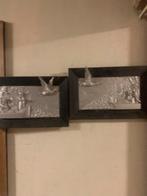 Set metalen postduivenreliefs 1952-1956 P.D.V. ‘t Centrum, Meerdere dieren, Postduif