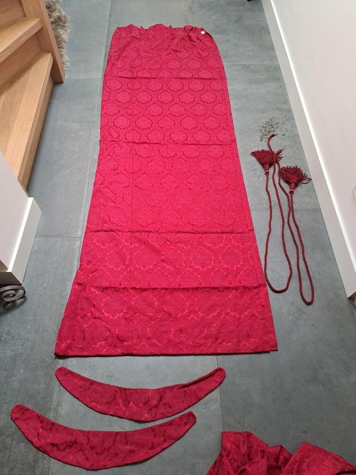 Kamerhoge luxe  rode gordijnen, Huis en Inrichting, Stoffering | Gordijnen en Lamellen, Gebruikt, 200 cm of meer, 200 cm of meer