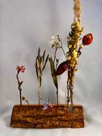 2 boomstamstukjes met droogbloemen uit Spanje, Ophalen of Verzenden, Nieuw