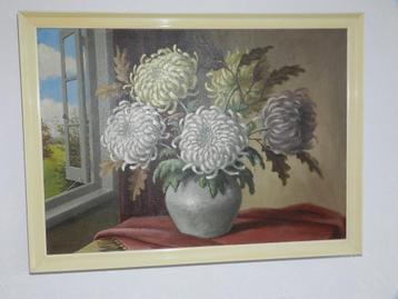 Origineel J. KELDERMAN Schilderij Bloemenvaas Bloemstilleven beschikbaar voor biedingen