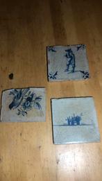 Beschadigd maar toch mooi: 3x Delftse tegel, Antiek en Kunst, Antiek | Wandborden en Tegels, Ophalen of Verzenden