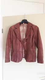 Lederen damesjas te koop i.g.s., Maat 38/40 (M), Bruin, Ophalen of Verzenden, Jasje