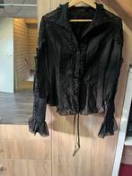 Zwarte Kanten Blouse - Maat M, Kleding | Dames, Carnavalskleding en Feestkleding, Ophalen of Verzenden, Zo goed als nieuw, Maat 38/40 (M)