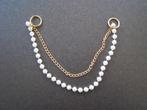 Sierketting / kettinkje: (namaak) pareltjes + schakelketting, Ophalen of Verzenden, Gebruikt