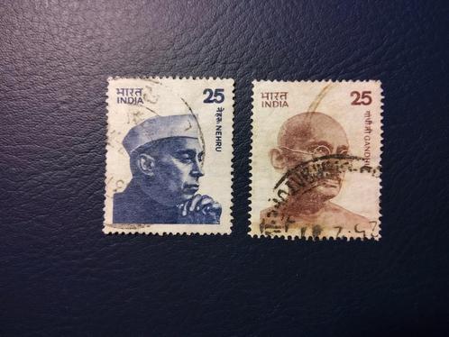 India Postzegels: Nehru & Gandhi, Postzegels en Munten, Postzegels | Nederland, Gestempeld, Na 1940, Ophalen of Verzenden