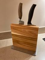 Deleca messen blokhouder + 2 vleesmessen, Ophalen of Verzenden, Zo goed als nieuw