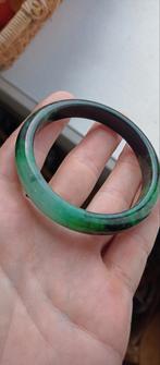 Groen Zwarte Burmese Grade A Jadeiet Jade Armband 61mm, Nieuw, Groen, Overige materialen, Ophalen of Verzenden