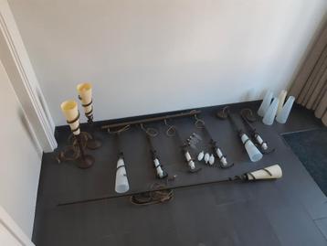 Brocante Lampenset - Hang, Wand & Pilaar beschikbaar voor biedingen