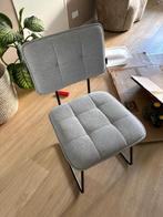 6 eetkamerstoelen, Huis en Inrichting, Stoelen, Ophalen, Gebruikt, Metaal, Grijs