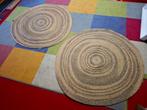 Vloerkleed tapijt rond van Jute 2 x samen. Zie omschrijving,, Ophalen, Zo goed als nieuw, Rond