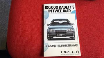 OPEL KADETT BOEKJE 100.000 KADETT VERKOCHT IN TWEE JAAR 1986 beschikbaar voor biedingen