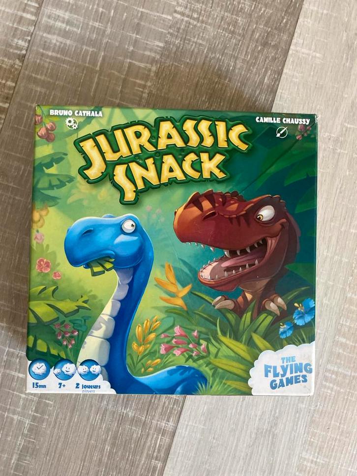 Jurassic Snack Bordspel - Zo Goed Als Nieuw!, Hobby en Vrije tijd, Gezelschapsspellen | Bordspellen, Zo goed als nieuw, Een of twee spelers