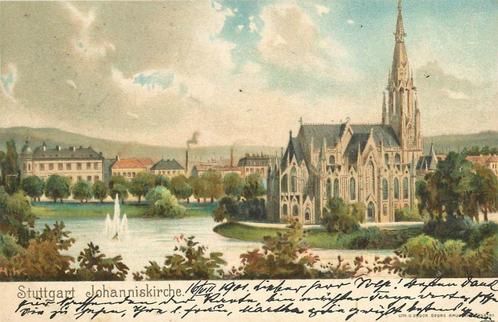 (379-012-013) Stuttgart Johanniskirche, Verzamelen, Ansichtkaarten | Buitenland, Duitsland, Verzenden