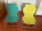 Twee strandstoelen, Tuin en Terras, Ligbedden, Ophalen, Gebruikt, Aluminium, Inklapbaar